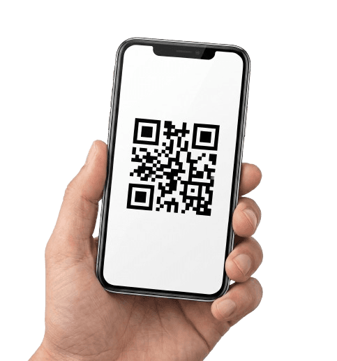 Customer scanning a QR code