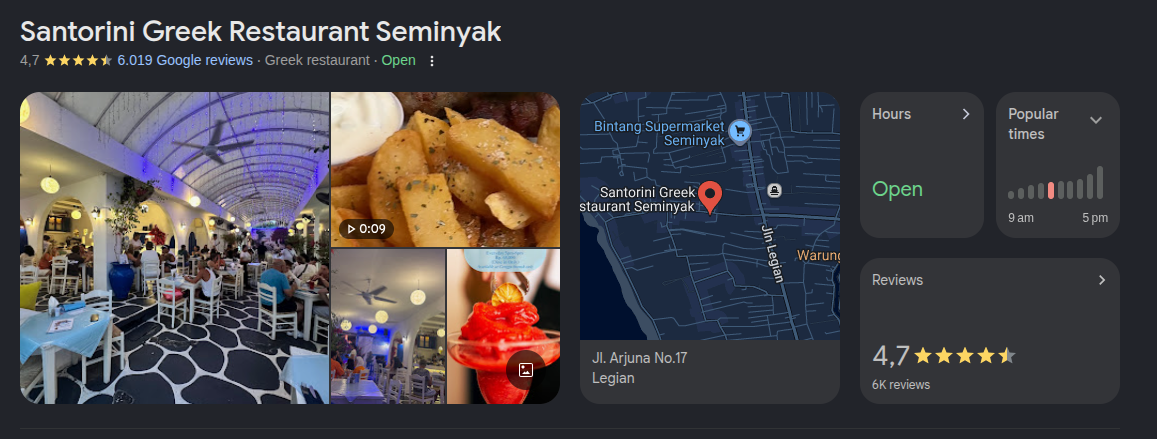 Santorini Greek Restaurant Seminyak - After
